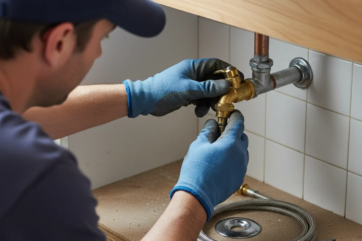 Shutoff valve and fitting work during Faucet and Fixture Repair in Empire